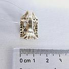 Серьги из серебра с фианитами Индия O84 вид прямоугольник, с английским замком, фото 3