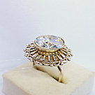 Серьги из серебра с фианитами Индия O121 вид круг, с английским замком, фото 2