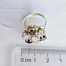 Серьги из серебра с фианитами Индия O62 вид цветок, с английским замком, фото 3