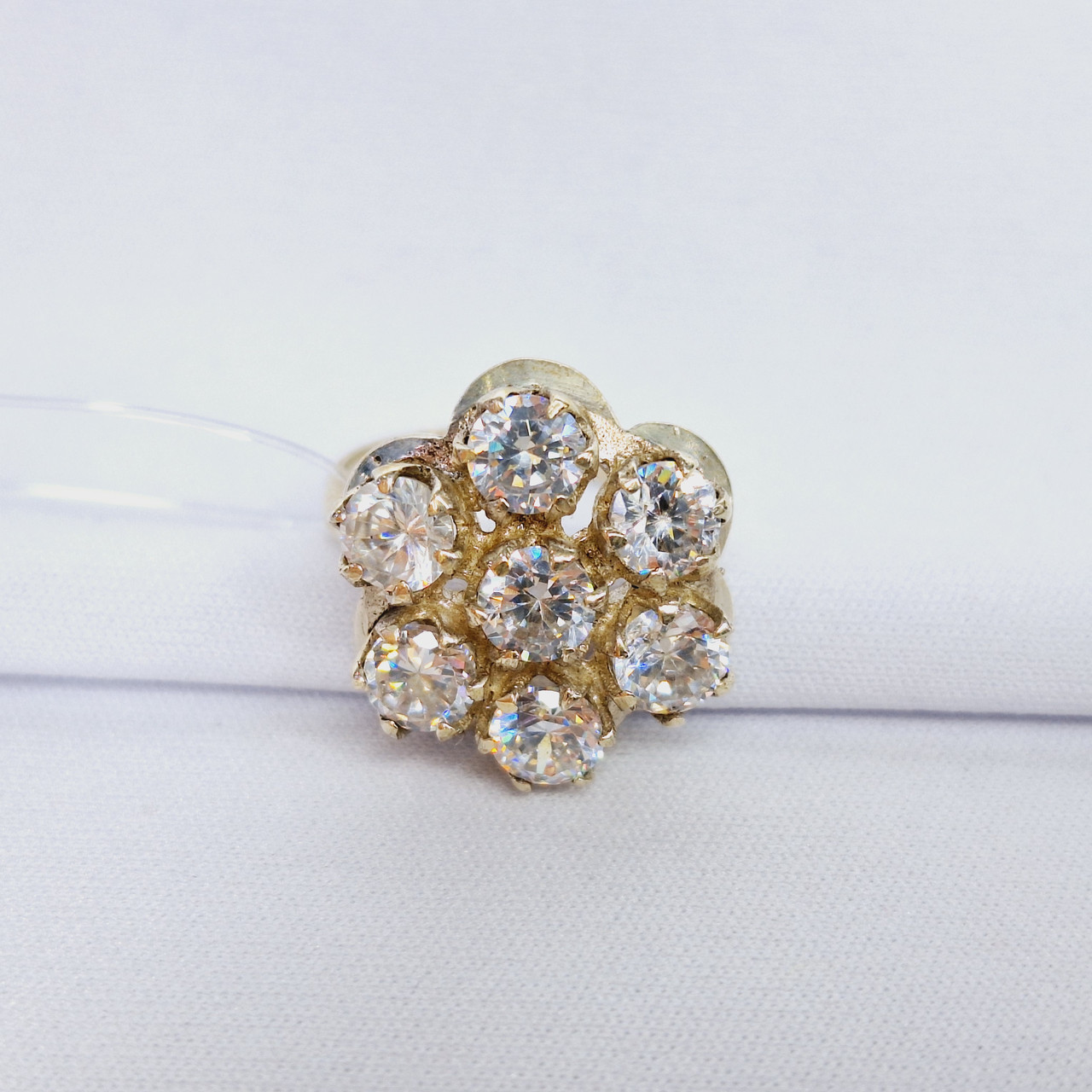 Серьги из серебра с фианитами Индия O123  вставка фианит вид цветок, с английским замком, фото 1