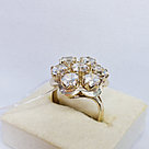 Серьги из серебра с фианитами Индия O123  вставка фианит вид цветок, с английским замком, фото 2