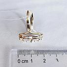 Серьги из серебра с фианитами Индия O85  вид овал, с английским замком, фото 3