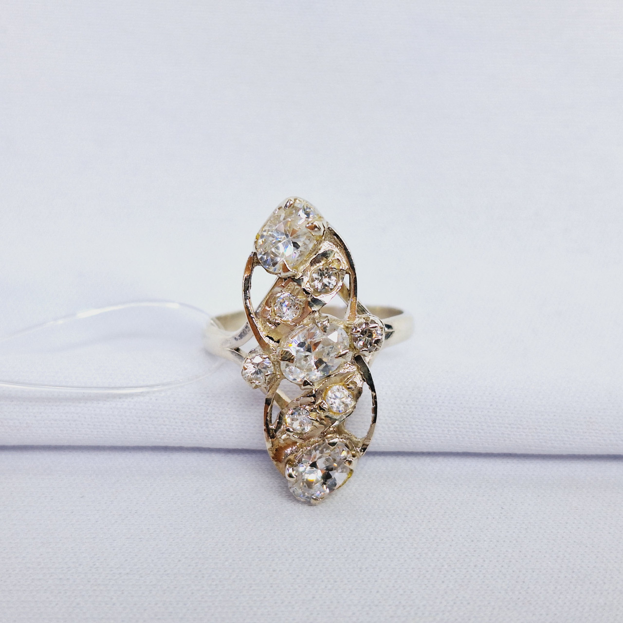 Серьги из серебра с фианитами Индия O50 , с английским замком, фото 1