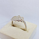 Серьги из серебра с фианитами Индия O82 вид висячие, листик, с английским замком, фото 2