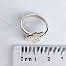 Серьги из серебра с фианитами Индия O82 вид висячие, листик, с английским замком, фото 3