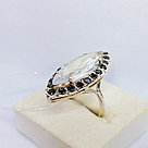 Серьги из серебра с фианитами Индия O73 вид маркиз, с английским замком, фото 2