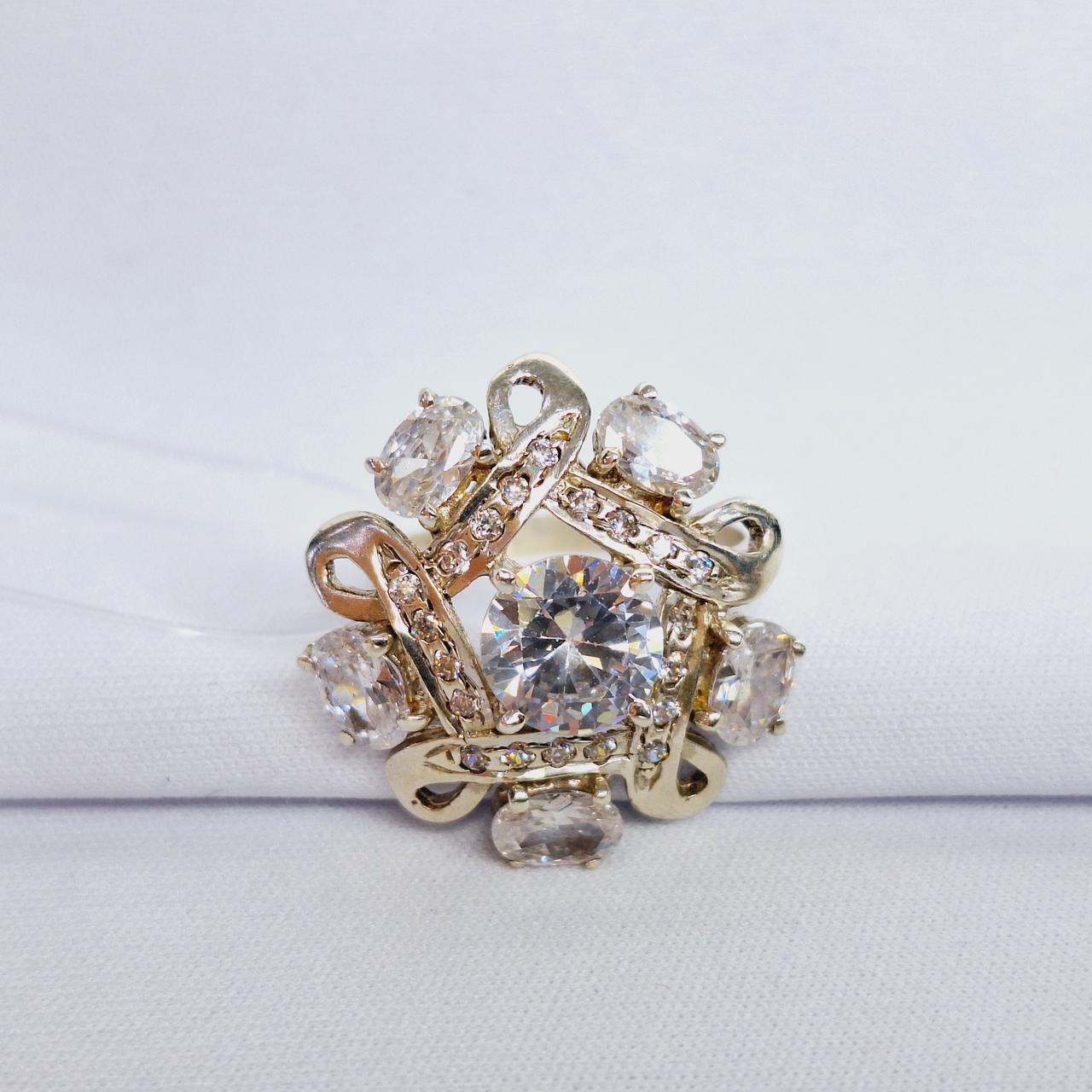 Серьги из серебра с фианитами Индия O275 , с английским замком, фото 1