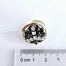 Серьги из серебра с фианитами Индия O282 вид круг, с английским замком, фото 3