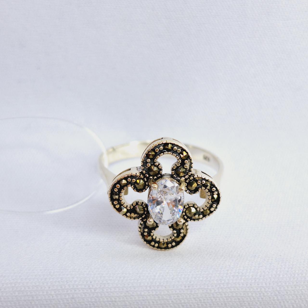 Серьги из серебра с фианитами Индия O949 , с английским замком, фото 1