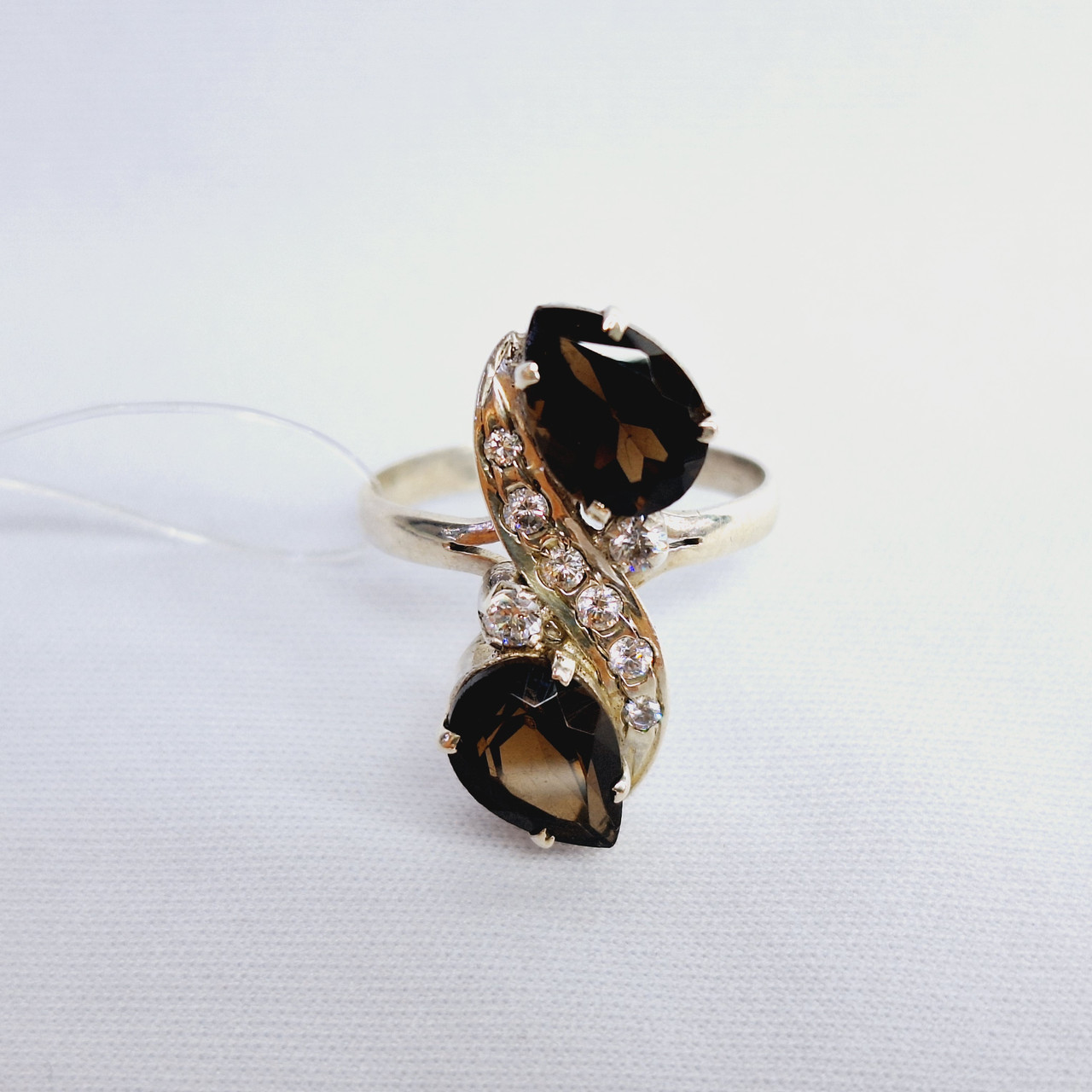 Серьги из серебра с фианитами Индия O841 , с английским замком, фото 1