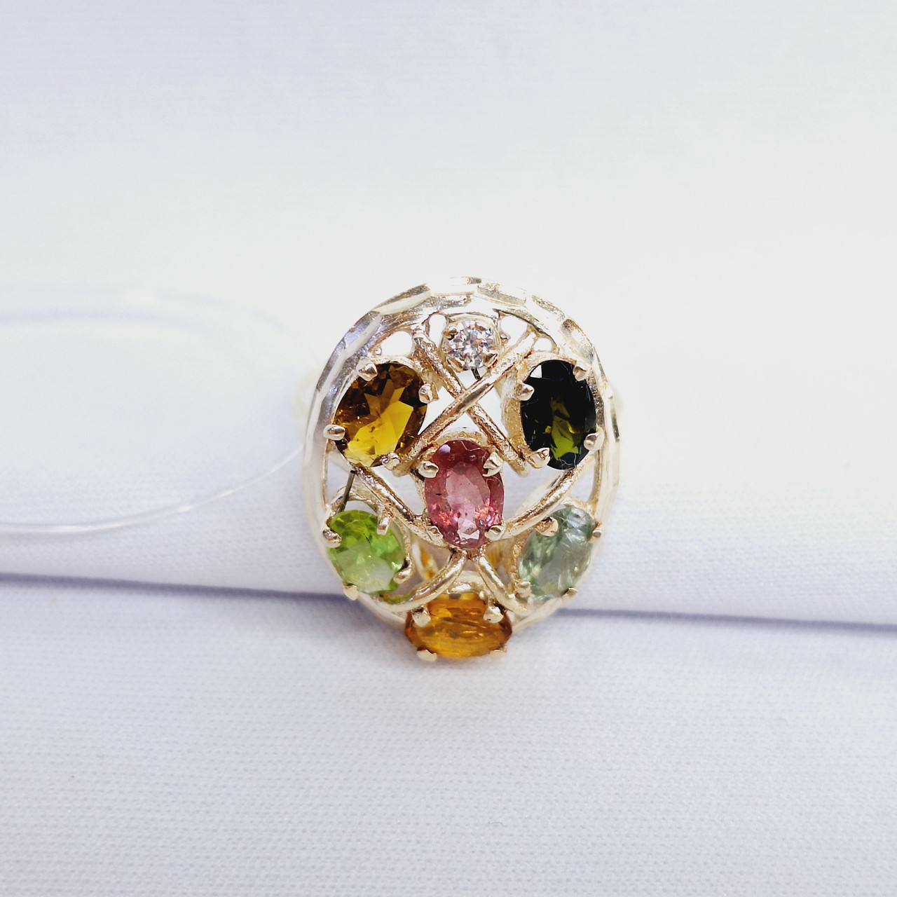 Серьги из серебра с фианитами Индия O792  вставка фианит топаз кварц дымчатый (раухтопаз) агат вид овал, с, фото 1