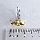 Серьги из серебра с фианитами Индия O792  вставка фианит топаз кварц дымчатый (раухтопаз) агат вид овал, с, фото 3