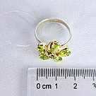 Серьги из серебра с фианитами Индия O871  вид цветок, с английским замком, фото 3