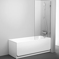 Шторка для ванны BVS1-80 хром+Транспарент (10013160/201019/0430106/3, Чехия)