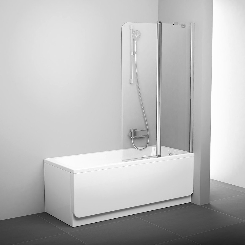 CVS2-100 R Шторка для ванны блестящий+стекло Transparent - фото 2 - id-p115719159
