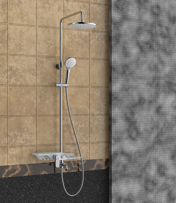 LM7003C Тропик Смеситель для ванны с верхней душ. лейкой Троп дождь, с пов. изливом 96мм (к/к 2) - фото 2 - id-p105439161