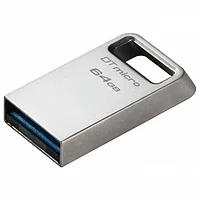 Флэш-накопитель Kingston 64Gb USB3.2 Gen1 Data Traveler Micro 3.2 USB (Metal case) DTMC3G2/64GB