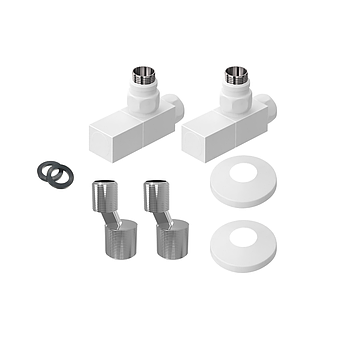 Краны Giordano LT40  1/2''x3/4'' Белый-Квадратный  (Комплект)