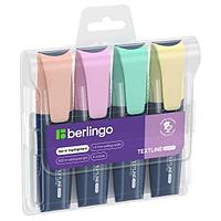 Набор текстовыделителей Berlingo "Textline HP200", 4цв., пастельные цвета, 1-5мм, европодвес