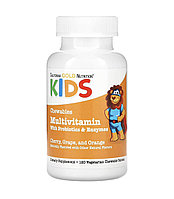 California gold nutrition жевательные мультивитамины с пробиотиками и ферментами для детей, 120 таблеток