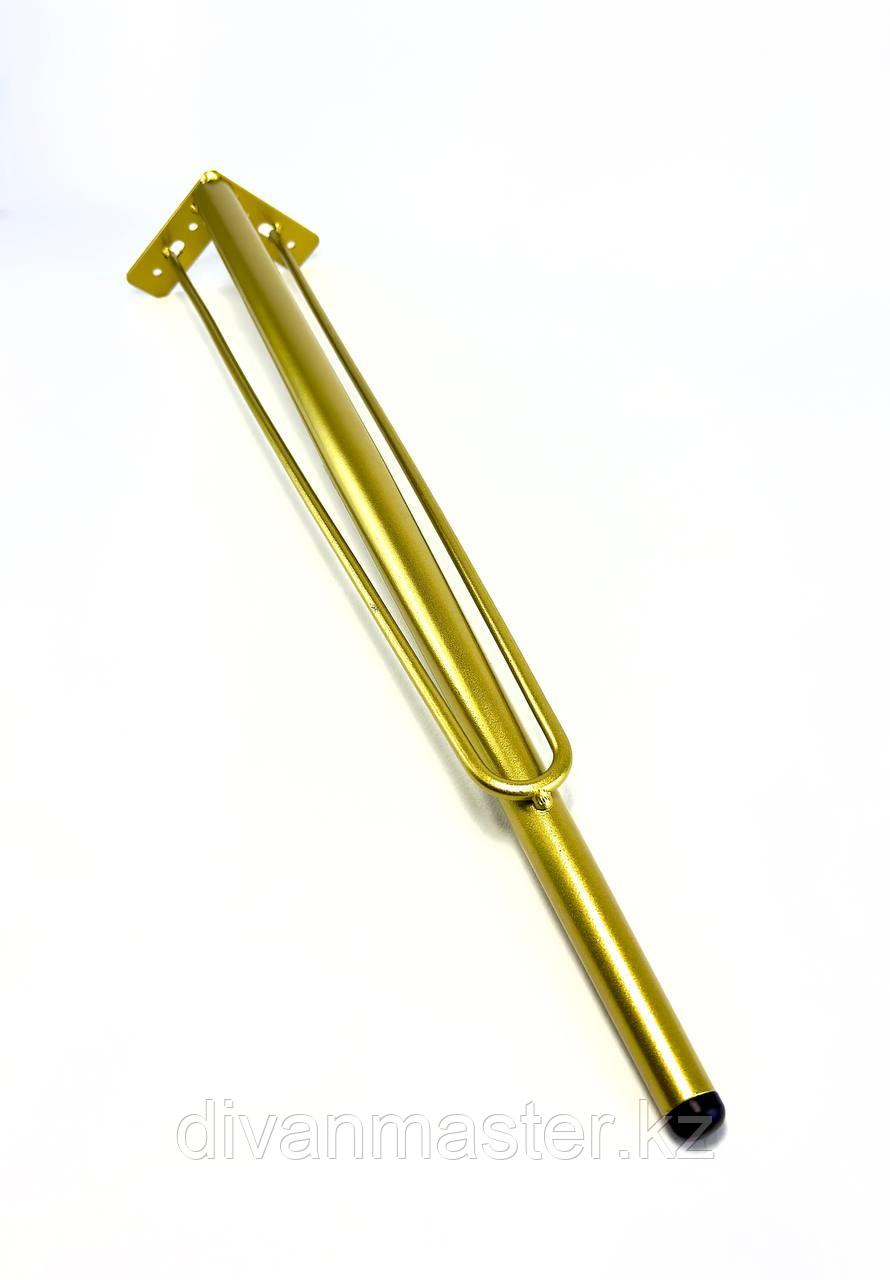 Ножка угловая стальная, для столов,с наклоном 72см,зол