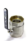 Кран шаровой латунь никель STANDART Ду 65 (2 1/2") "ВР/ВР" рычаг TIM (1/4)