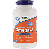 Omega-3, Нау Фудс, 200 капсул