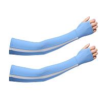 Солнцезащитные рукава с пальцем голубые универсальные (митинки)