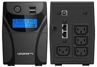 ҮҚК Ippon Back Power Pro II 800, 800VA, 480ВТ, AVR 162-290В, 4хС13, USB арқылы басқару, RJ-45, LCD, кабельдерсіз