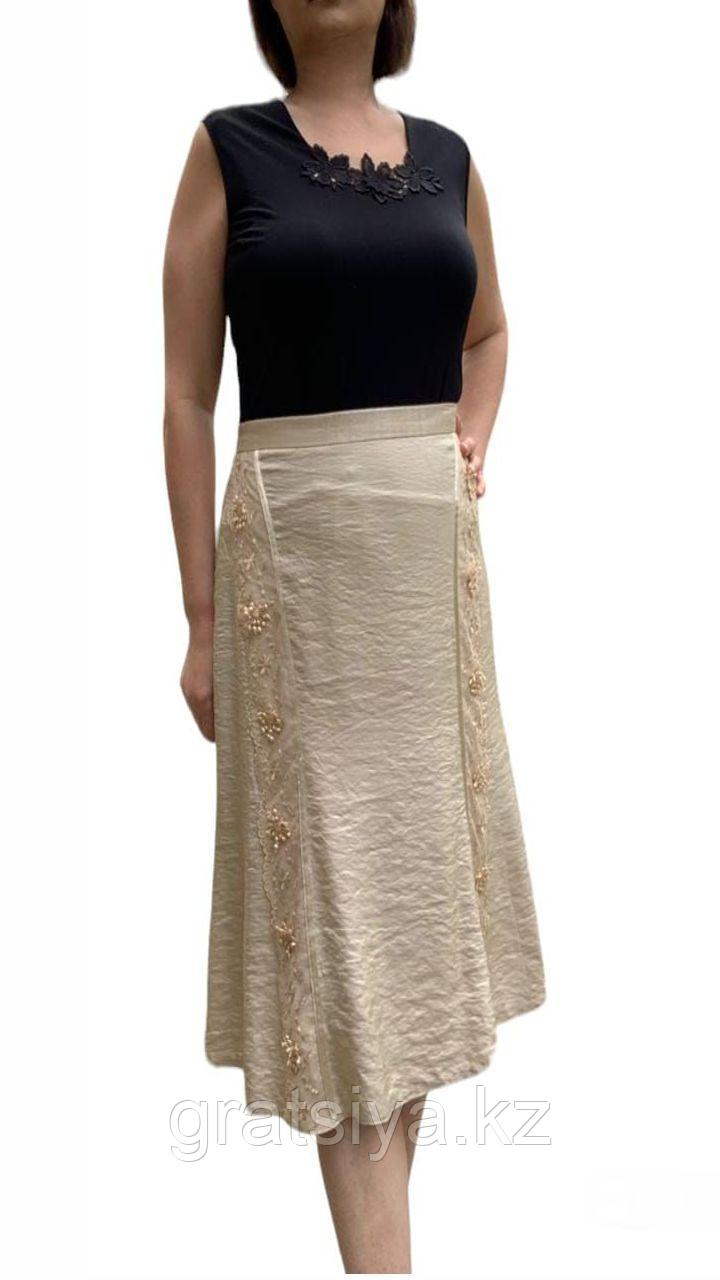 Женская юбка клиньями с гипюровой отделкой Праздничная - фото 4 - id-p98547924