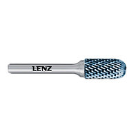 Борфреза LENZ, твердосплавный цилиндр со сферическим торцом 12х25х8х70 покрытие Blue LZBC 115 C3