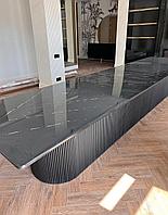 Дизайнерский обеденный стол из литьевого мрамора, 350х100 см