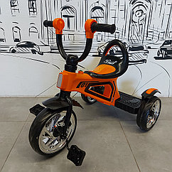 Детский трехколесный велосипед "Best-Cosmos". Музыкальный. Передняя и задняя Фара горит. Цвет - оранжевый.