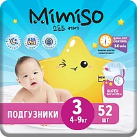 Mimiso Подгузники одноразовые для детей 3/М 4-9 кг 52 шт/2