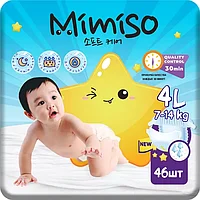 Mimiso Подгузники одноразовые для детей 4/L 7-17 кг 46 шт