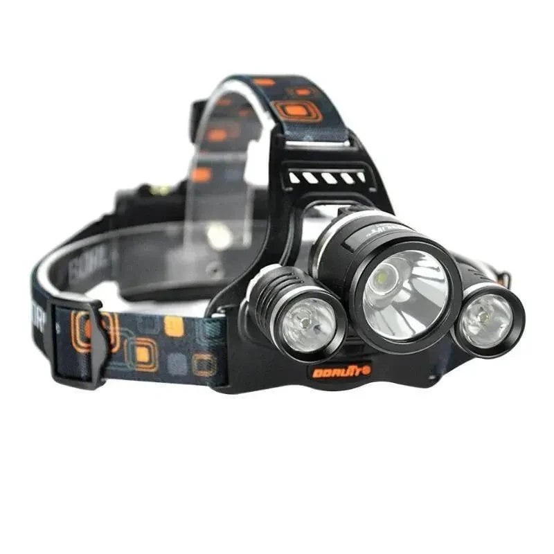 Светодиодный налобный фонарь Boruit HL-720 аккумуляторный 3 LED 4 ...