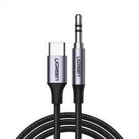 Аудио кабель Ugreen AV143 USB-C - 3,5мм, M/M Aluminum Shell, 1м, Deep Gray, 30633