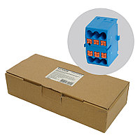 Зажим блочный (групп) для распред. тока нагрузки push-in на 6 точек, сеч 2,5 мм2, 450V, 24А, синий LD580 PTFIX