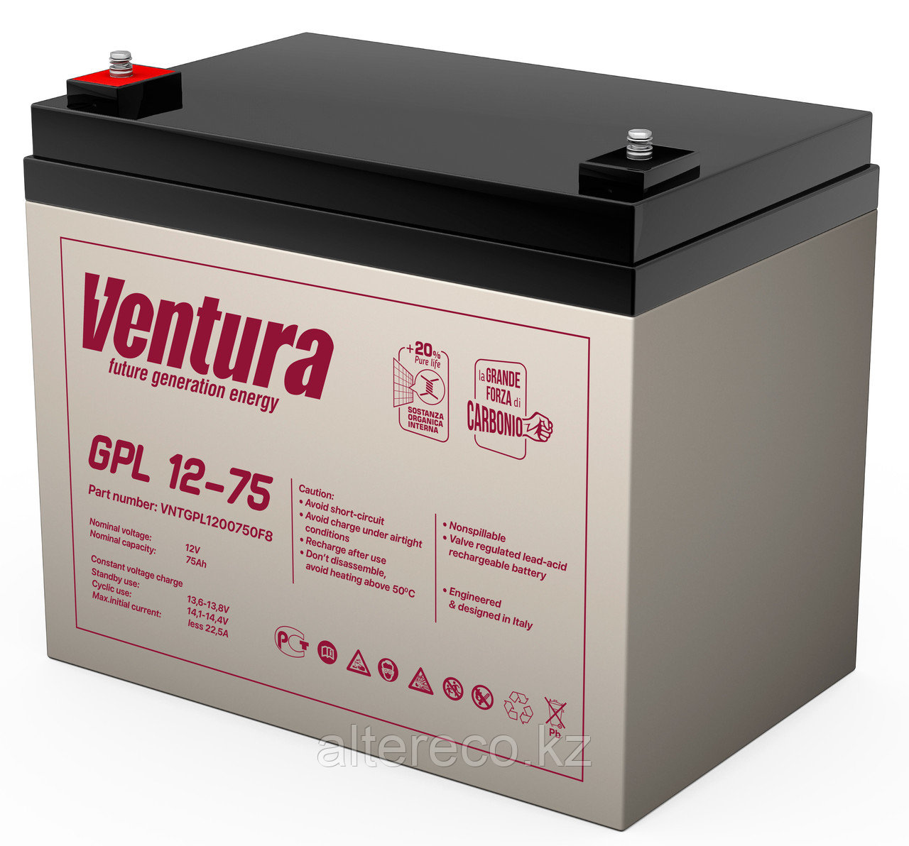 Аккумулятор Ventura GPL 12-75 (12В, 80Ач) - фото 1 - id-p56235997