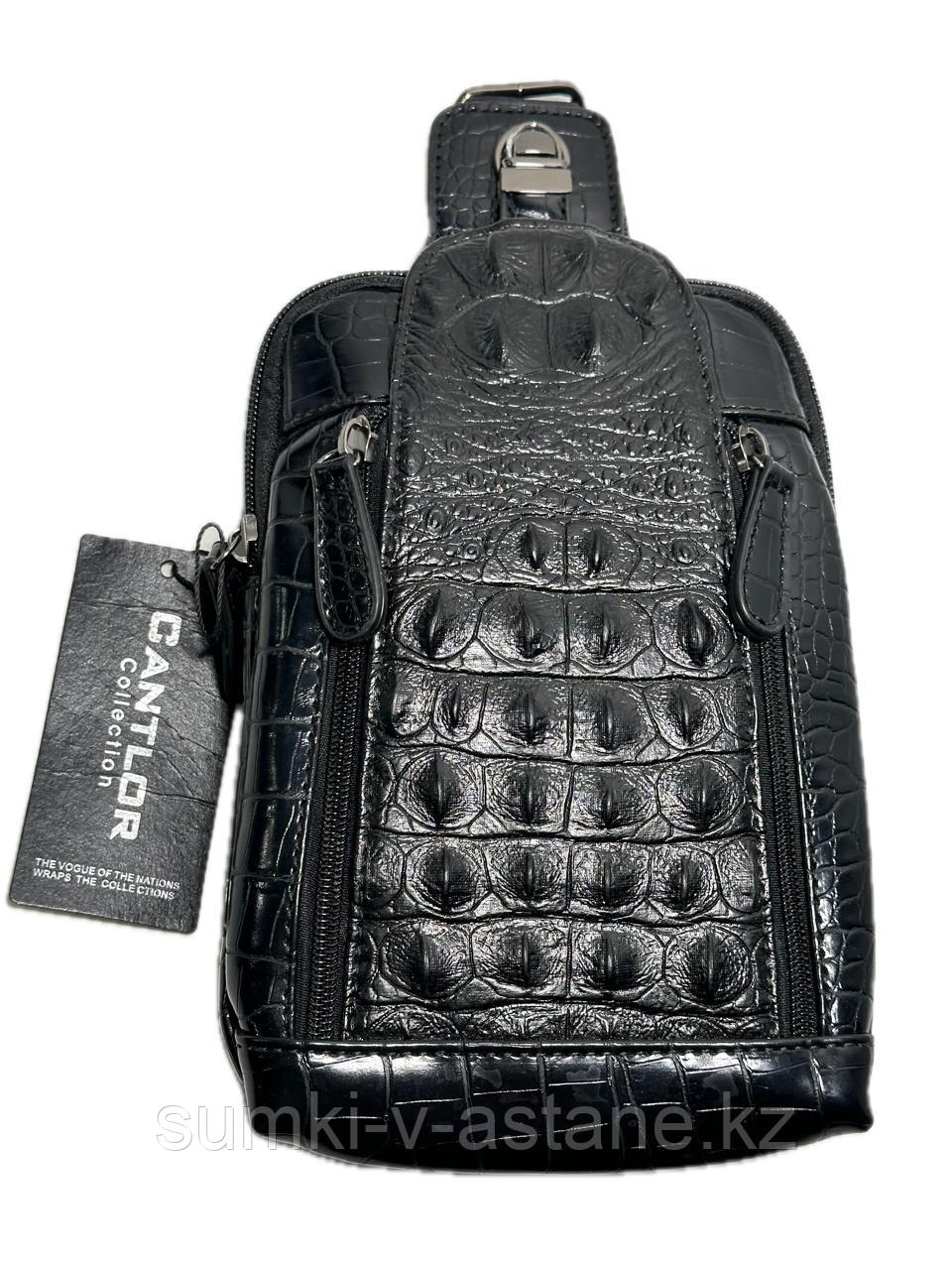 Мужская нагрудная сумка-кобура "Cantlor" (высота 24 см, ширина 15 см, глубина 5 см) - фото 3 - id-p88485580