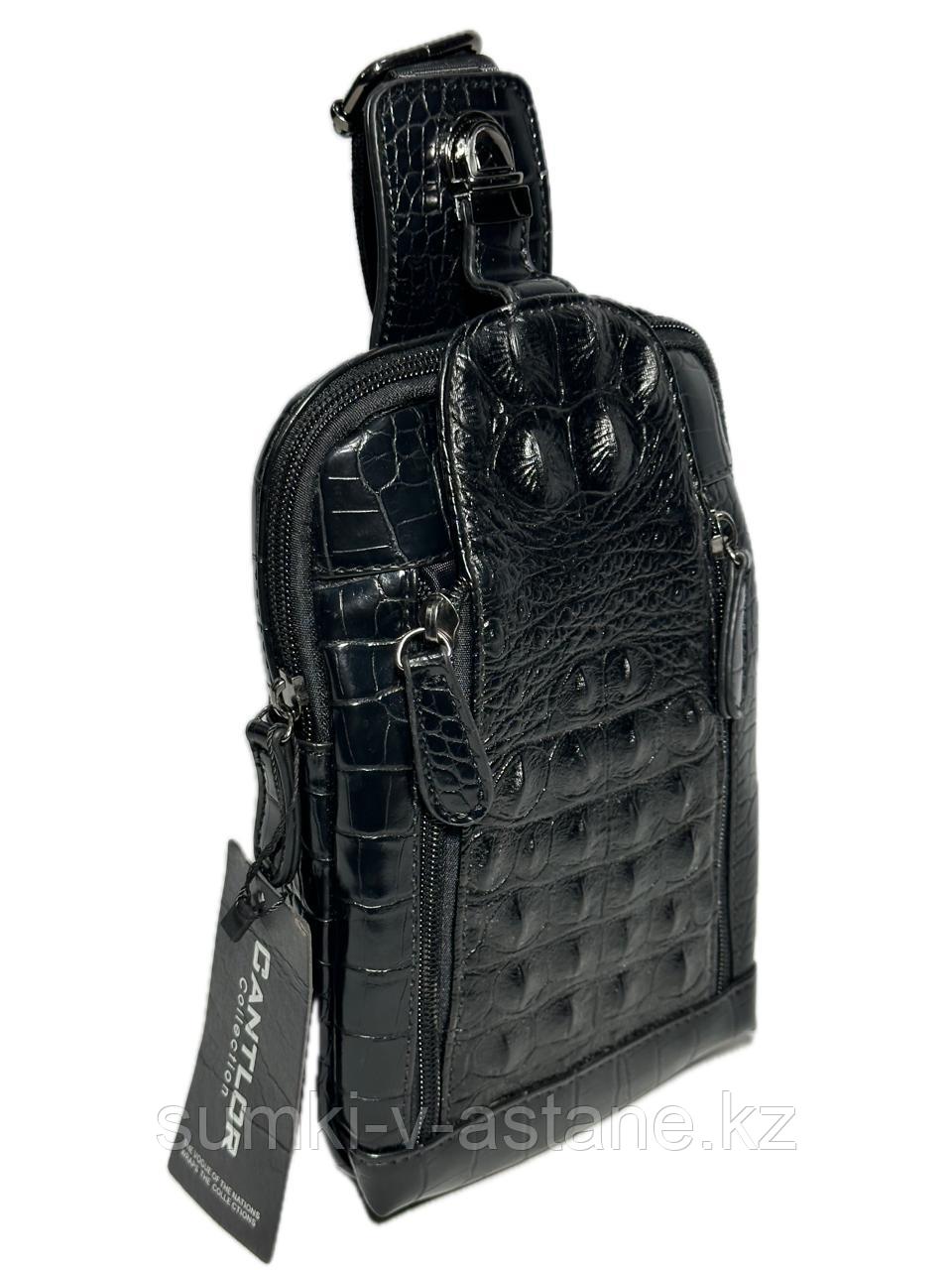 Мужская нагрудная сумка-кобура "Cantlor" (высота 24 см, ширина 15 см, глубина 5 см) - фото 2 - id-p88485580