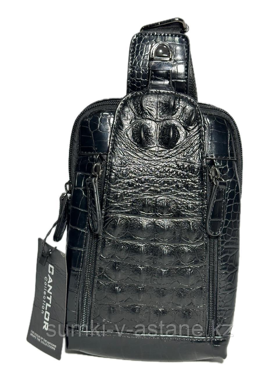 Мужская нагрудная сумка-кобура "Cantlor" (высота 24 см, ширина 15 см, глубина 5 см) - фото 6 - id-p88485580
