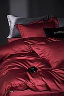 Комплект однотонного постельного белья из сатина египетского хлопка с вышивкой.