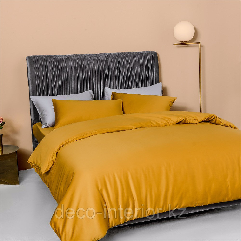 Комплект сатинового постельного белья king-size двуспальный однотонный - фото 6 - id-p95525529