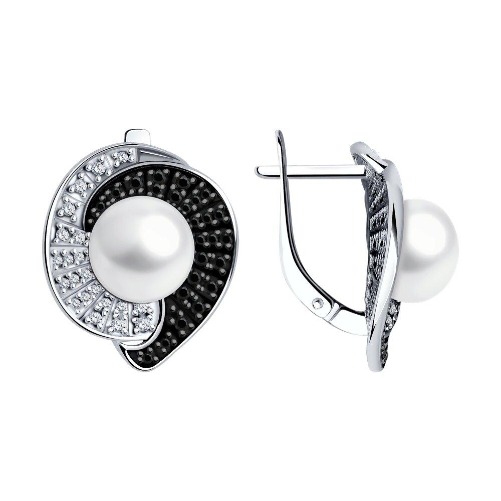 Серьги из серебра с миксом камней Diamant 94-320-01965-1 серебро с родием