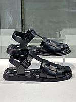Удобные женские сандалии черного цвета "Mario Muzi". Кожаная женская обувь лето 2024. 38