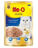 P9370 Ме-О Delite,желе с кусочками тунца , корм для взрослых кошек, пауч 70гр.