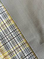 Уличная ткань, коллекция Клетка серо-жёлтая c однотонными компаньонами