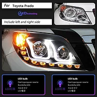 Передние фары на Land Cruiser Prado 150 2010-13 дизайн U-Style