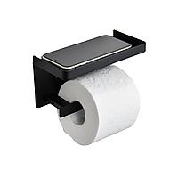 PH029B Держатель для туалетной бумаги с подставкой для телефона черный